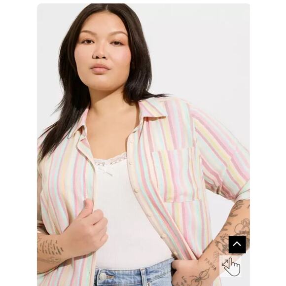 Torrid Lizzie Button Up Long Sleeve Shirt Size 0 / Large / 12 - Picture 3 of 8